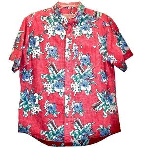 Brooklyn Cloth Hawaiian Shirt in Red/Blue/Green/White Men’s L